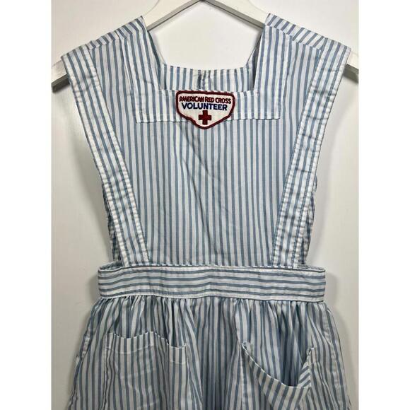 Vintage 1960s American Red Cross Volunteer Striped Uniform Apron No Hat Hoover - Picture 2 of 9